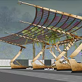 Folding Line Modeling Park Corridor 3d model