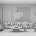 Modern sofa coffee table combination 3d model