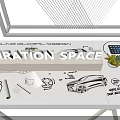 Modern Display Shelves With Geometric Lines And Wooden Accents In Inspiration Space For Retail Items