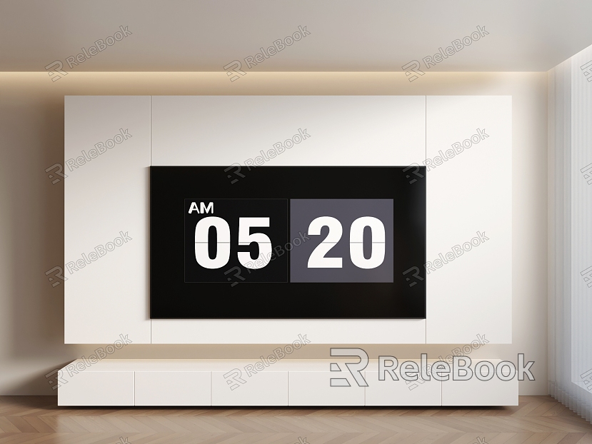 TV background wall Cream wind TV background wall Black and white gray background wall model