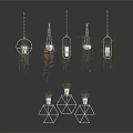 Indoor Hanging Plants In Geometric Planters With Modern Decorative Stands