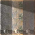 Background Wall Samples With Various Colors Textures And Transparent Spheres Decor