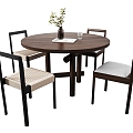 Home Restaurant Dining Table Chair Dining Table Chair Round Table 3d model