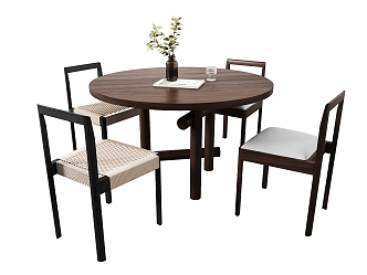 Home Restaurant Dining Table Chair Dining Table Chair Round Table 3d model