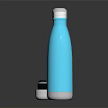 Two Blue Vacuum Insulated Water Bottles With Stainless Steel Lids For Daily Use