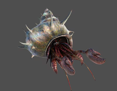 modern animal prehistoric hermit crab 3d model