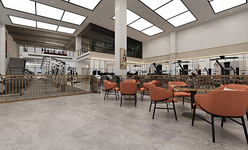 Modern Gym Fitness Center 3d model