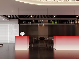 Modern Open Restaurant Water Bar Acrylic Bar Rack Bar Stool Island Table Restaurant Kitchen Restaurant Doll Ornaments Light Luxury Italian Style 3d model