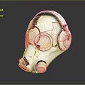 Tactical Weapon Gas Mask With Silver Metallic Finish Round Lenses And Headphone Style