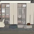 Modern walk-in closet 3d model