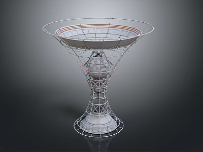 Large Conical Metal Frame Equipment For Scientific Research With Open Top Structure 3d model