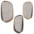 Modern Mirror Collection With Wooden Frames Various Shapes And Striped Details
