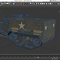 Vintage U.S. Military Vehicle Featuring Star Emblem Machine Gun And Track Wheels