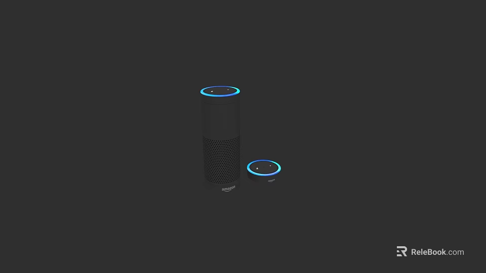 Modern Cylindrical Bluetooth Speaker With Blue Halo Light And Wireless Design 3d model