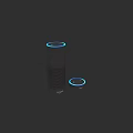 Modern Cylindrical Bluetooth Speaker With Blue Halo Light And Wireless Design 3d model
