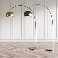 Modern Arc Floor Lamps in Black and Gold for Stylish Living Room Interior Design