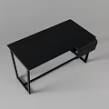 Black Modern Dressing Table with Sleek Top and Metal Frame in Contemporary Style