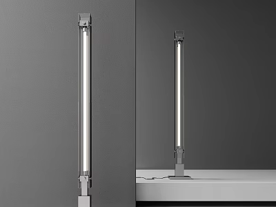 Modern Slim Floor Lamp With Metallic Structure For Home Interior Lighting 3d model