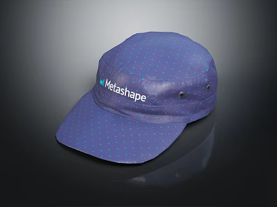 Blue Hat with Small Blue Dots Pattern and VelaShape Logo on Front 3d model