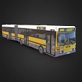 Yellow and White Articulated Bus Number 248 Downtown Express Urban Public Transit