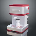 Red And White Electric Coffee Machine With Control Panel And Grid Base 3d model