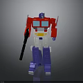 Transformers Action Figure Red Blue White Classic Design Standing With Weapon