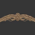 Golden Carved Decorative Ornament With Intricate Floral Scroll Patterns And Elegant Craftsmanship
