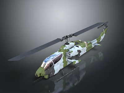 Aerospace Themed Camouflage Helicopter Model With Detailed Design And Scale Replica 3d model