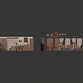 Detailed Interior Room Scene Components With Staircases Sofa And Decorative Elements