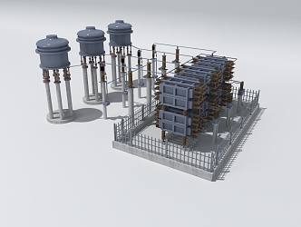 Substation Equipment Reactor Capacitor 3d model