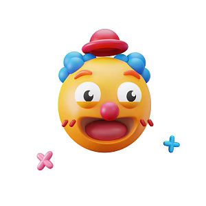 Modern clown expression cartoon small expression animation small expression 3d model
