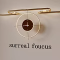 Surreal Focus Wall Decor With Modern Clock And Golden Frame Design