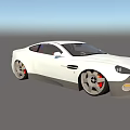 Sleek White Two Door Sports Car With Large Wheels And Red Brake Calipers