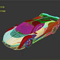 Red and White Sleek Sports Car Featuring Aerodynamic Exterior and Rear Wing Design