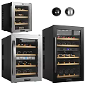Modern Wine Cooler Design With Glass Door Stainless Steel And Wooden Shelves For Wine Storage