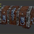 Vintage Wooden Chest With Metal Straps Lion Head Rings And Decorative Clasps