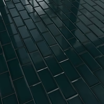 Dark Green Rectangular Tiles Neatly Arranged On Sleek Modern Decorative Surface 3d model