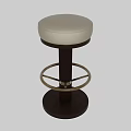 Pair of Bar Stools With White Upholstered Seats Dark Wooden Legs And Gold Metal Bases