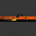 Two Orange Inflatable Boats With Yellow Paddles On Dark Surface 3d model