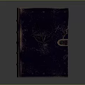 Vintage Mystical Book With Purple Cover Star Pattern Decorative Spine And Antique Design