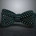 Stylish Dark Green Bow Tie With White Polka Dots For Fashionable Outfits