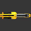Modern Yellow Gray Toy Weapon Featuring Orange Components And Ergonomic Grip Structure 3d model