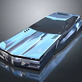 Futuristic Silver Concept Car With Sleek Body And Shiny Surface Design