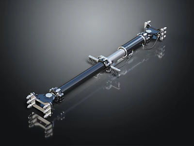Smart Machine Precision Metal Part With Elongated Structure And Cylindrical Ends 3d model