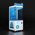 MEDIAKIT Claw Machine Amusement Equipment Featuring Transparent Window White Blue Design and Mobile Wheels
