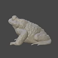 Gray Frog Sculpture 3D Model With Textured Surface And Lifelike Pose