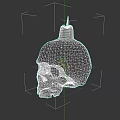 Intricate Skull Sculpture With Lit Candle And Dripping Wax Details