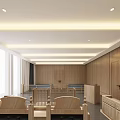 Modern Court Interior With Wooden Walls Reception Desk And Comfortable Waiting Seats