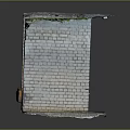 Rusted Metal Entrance Gate Surrounded By Brick Walls With Graffiti Moss And Weathered Steps