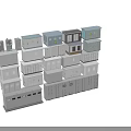 Various Public Facility Electrical Cabinets With Warning Signs And Diverse Door Designs